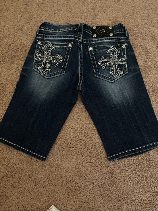 Miss Me Denim - Miss Me Dark Wash Denim Bermuda Jean Shorts